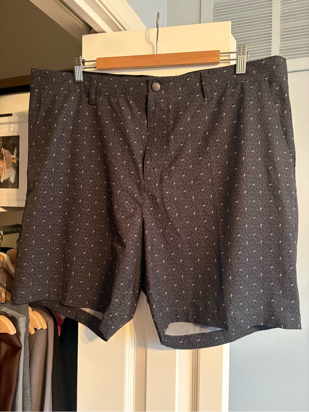 Adidas Men's Black Print Golf Shorts